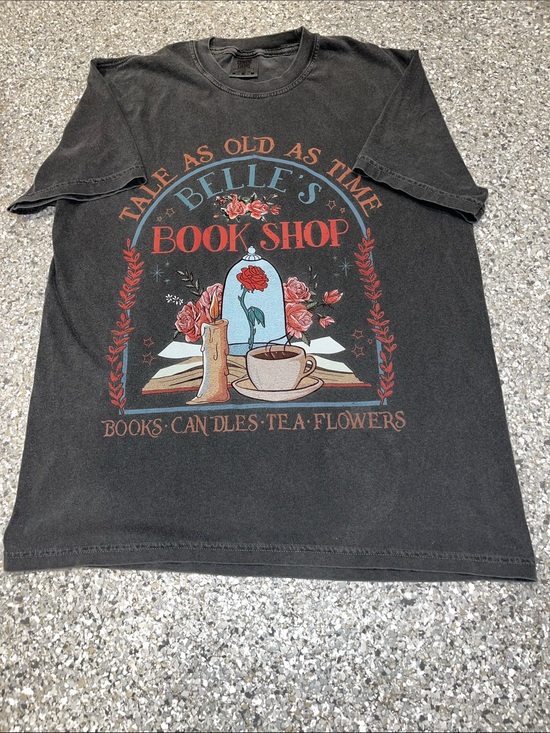 Comfort Colors Tops - Comfort Colors Black 'Belle's Book Shop' Graphic Tee